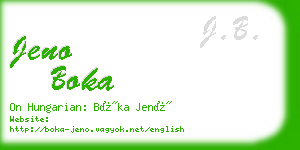jeno boka business card